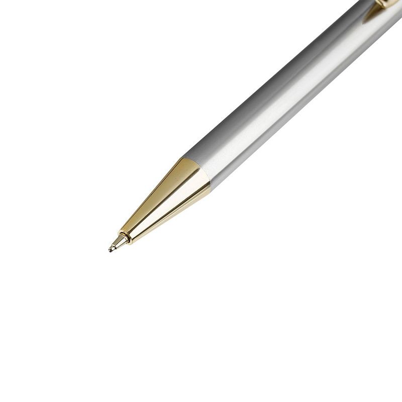 Ручка шариковая Luxor "Nova" синяя, 1,0мм, корпус хром/золото, кнопочный механизм, футляр 