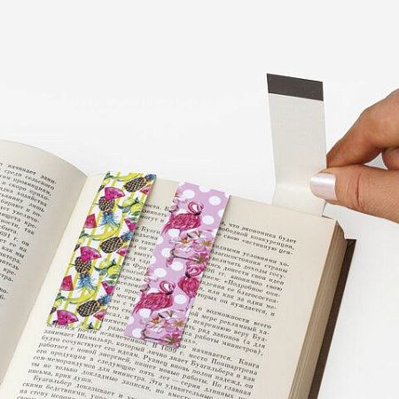 Закладки для книг с магнитом "ТРОПИКИ", набор 6 шт., блестки, 25x196 мм, ЮНЛАНДИЯ, 111637 