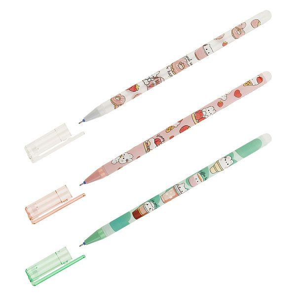 Ручка гелевая стираемая MESHU "Cute sweets" синяя, 0,5мм, корпус ассорти