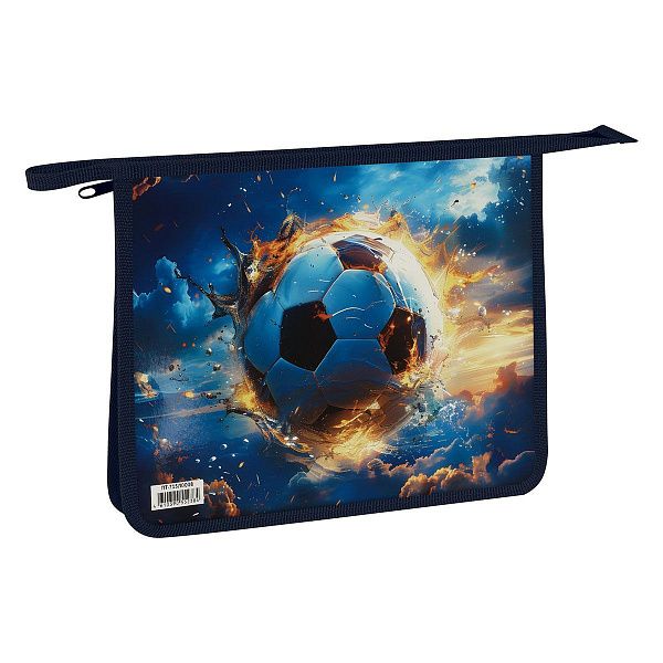 Папка для тетрадей 1 отделение, ArtSpace "Football", А5, пластик, на молнии