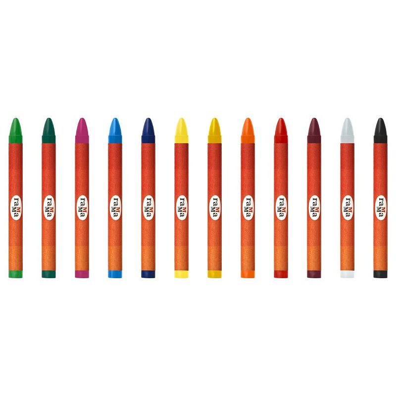 Мелки восковые Гамма "Оранжевое солнце", 12цв., (классич. + золото + серебро), круглые, картон. упаковка, европодвес