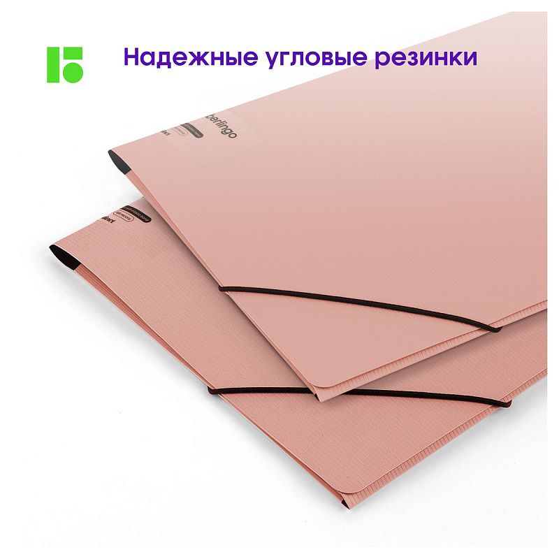 Папка на резинке Berlingo "Instinct" А4, пластик, 600мкм, фламинго 