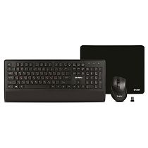 Комплект беспроводной клавиатура + мышь + коврик Sven KB-C3800W, USB, черный