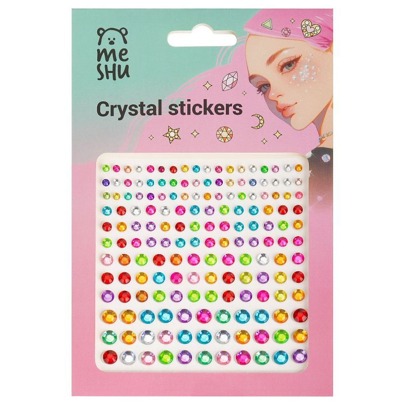 Стразы для макияжа и волос MESHU "A large set" 465 наклеек, инд. уп., европодвес