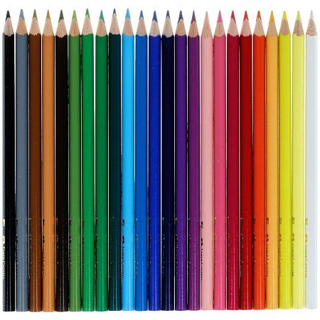 Карандаши цветные Faber-Castell "Ecopen" 24цв., трехгран., заточен., картон, европодвес, с точилкой