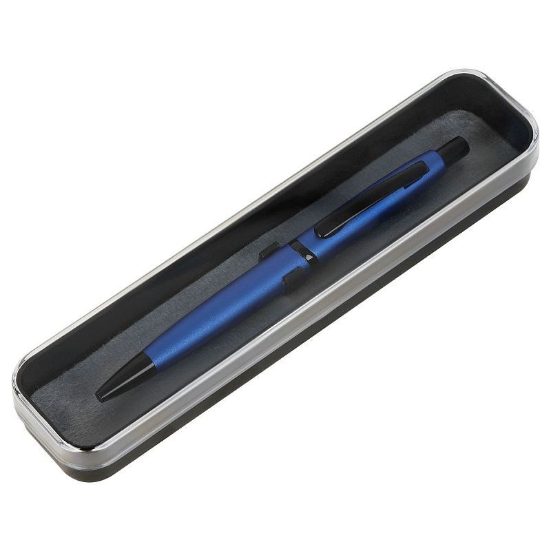 Ручка шариковая Luxor "Dunes" синяя, 0,7мм, корпус синий электрик, кнопочный механизм, футляр 