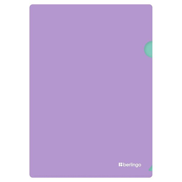 Папка-уголок Berlingo "Haze" А4, 200мкм, софт-тач, двухцветная, мятная/сиреневая