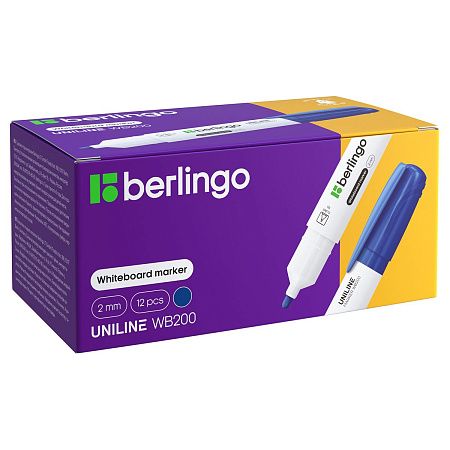 Маркер для белых досок Berlingo "Uniline WB200" синий, пулевидный, 2мм 