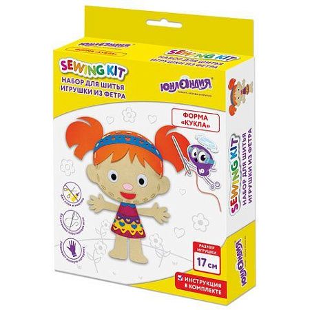 Набор для шитья игрушки из фетра "Куколка", ЮНЛАНДИЯ, 664733