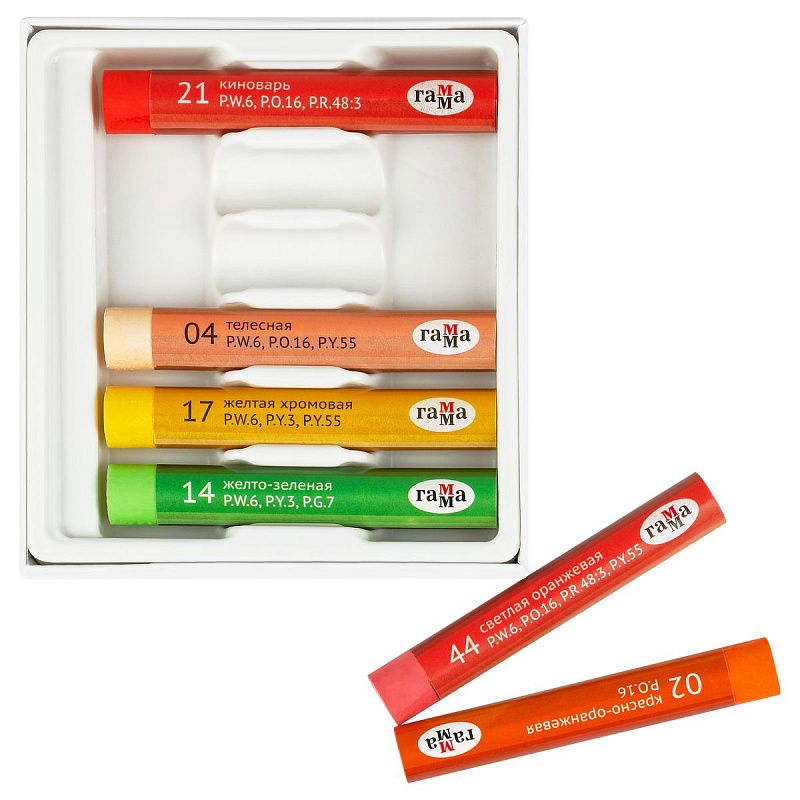 Пастель масляная Гамма "Студия", "Яркий букет", 6 цветов, картон. упак., европодвес