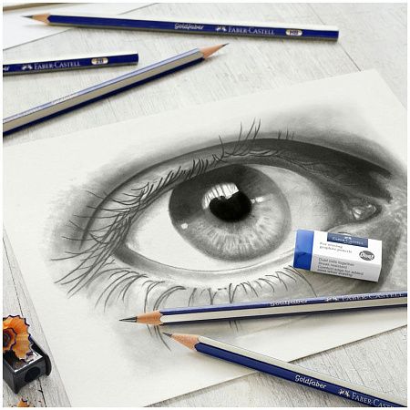 Набор карандашей ч/г Faber-Castell "Goldfaber", 6шт.+ластик+точилка, 2H-6B, заточен., карт. уп., европодвес