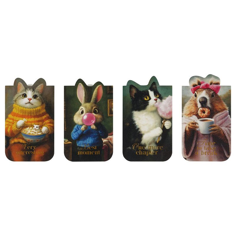 Закладки магнитные для книг, 4шт., MESHU "Aristocratic", матовая ламинация, фольга 