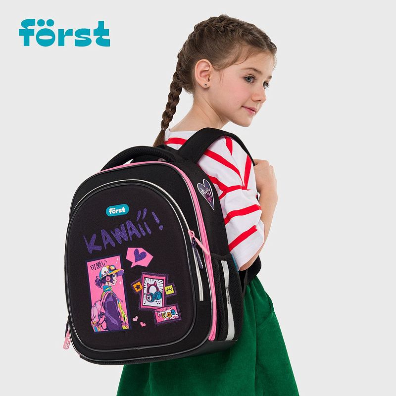 Ранец Först F-Light "Kawaii" 36*27*15см, 2 отделения, 2 кармана, анатомическая спинка 