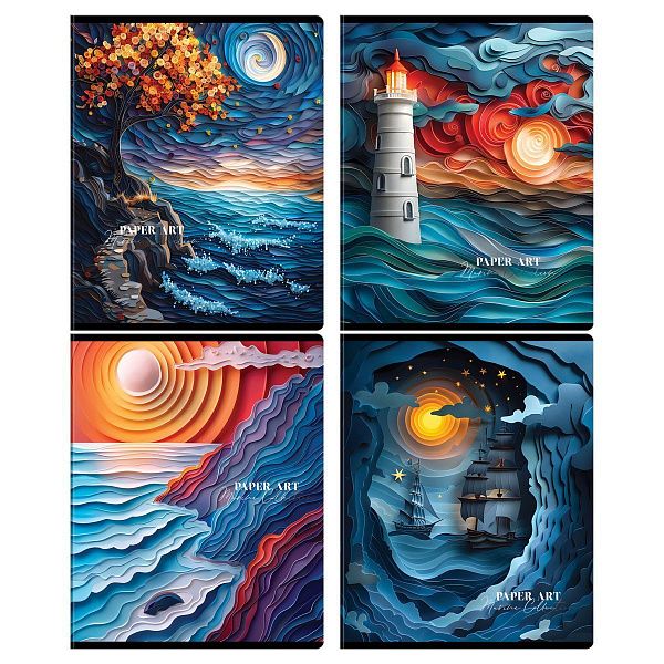 Тетрадь 48л., А5, клетка BG "Paper Art", матовая ламинация, выборочный лак