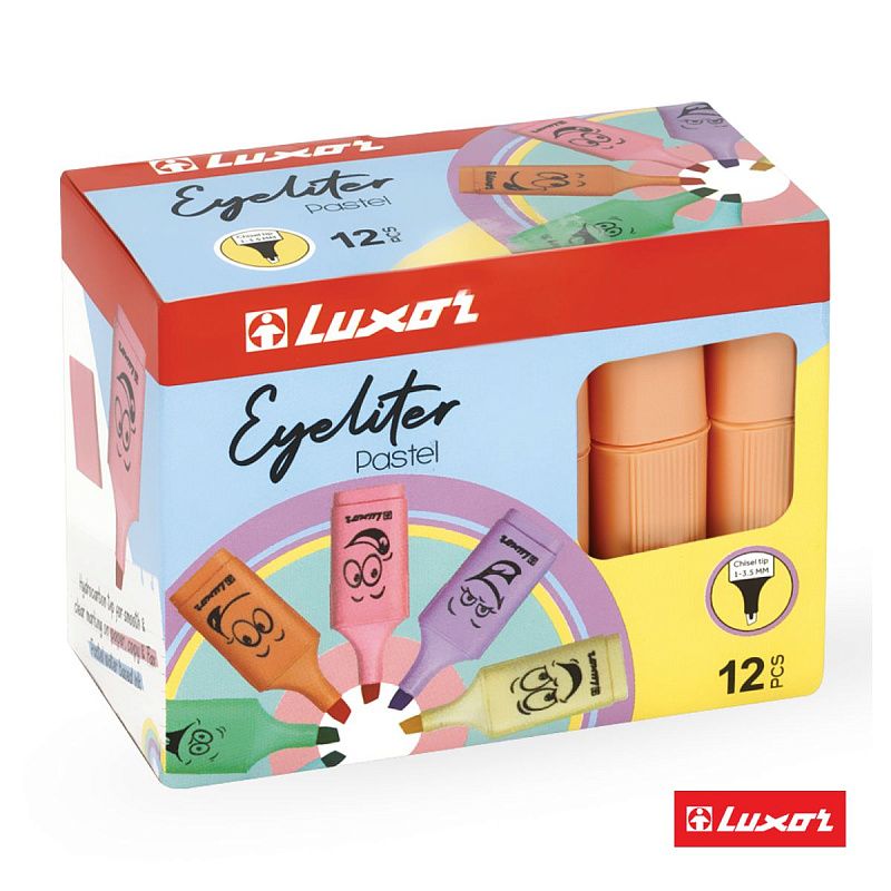 Текстовыделители Luxor "Eyeliter Pastel" пастельный оранжевый, 1-4,5мм 