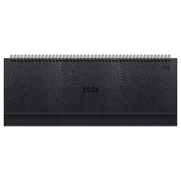 Планинг датированный 2026г., 64л., 330*130мм, кож.зам, BG "Python.Graphite", графитовый