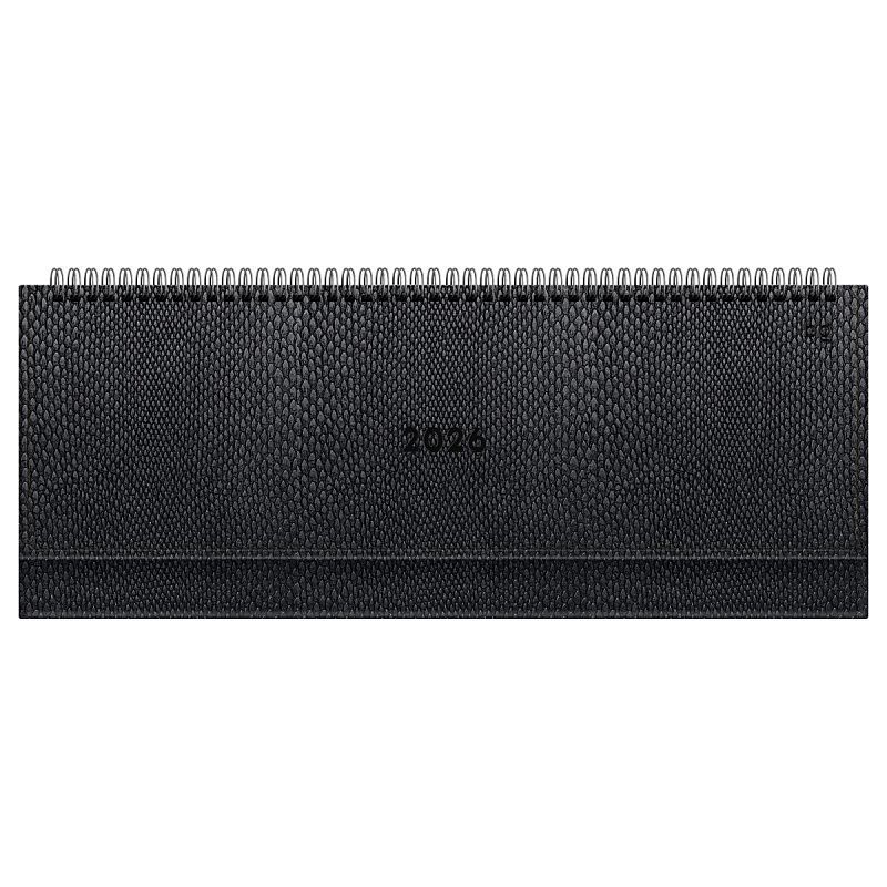 Планинг датированный 2026г., 64л., 330*130мм, кож.зам, BG "Python.Graphite", графитовый