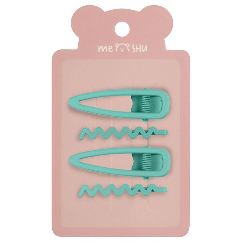Заколки для волос MESHU, прищепка и невидимка, ассорти, 4шт.,4/5см, европодвес