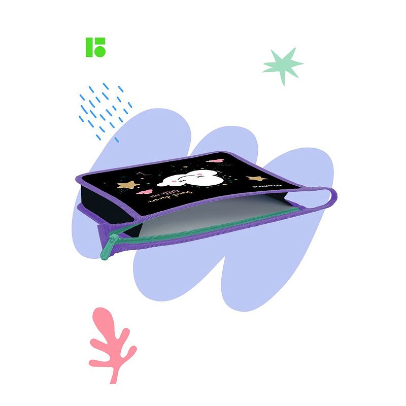 Папка для тетрадей 1 отделение, А5 Berlingo "Little cloud", 240*205*40мм, пластик, на молнии 