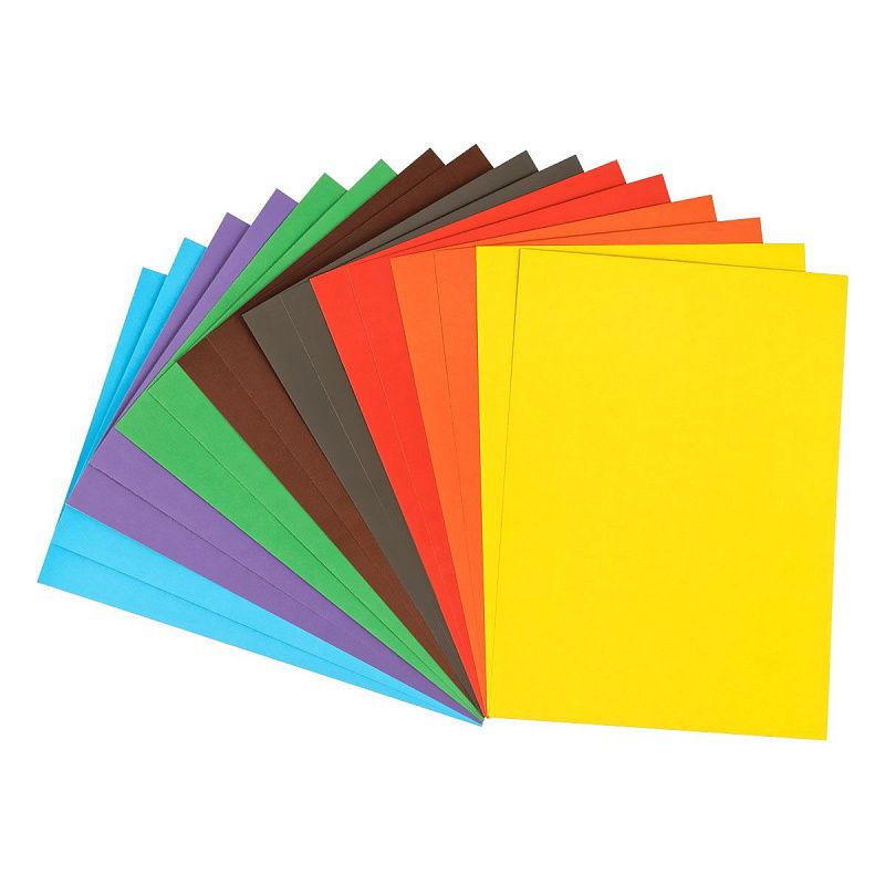 Картон цветной А4, ArtSpace, 16л., 8цв., немелованный, в папке