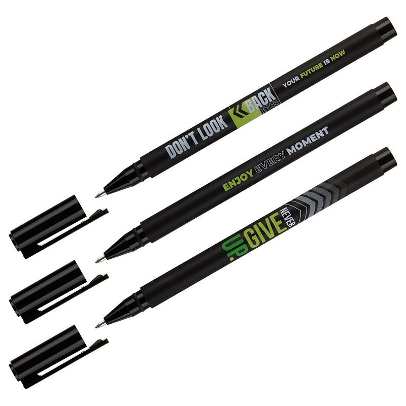 Ручка шариковая MESHU "Motivation" синяя, 0,5мм, корпус ассорти