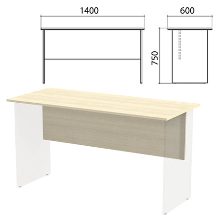 Столешница, царга стола письменного "Канц" 1400х600х750 мм, цвет дуб молочный, СК21.15.1