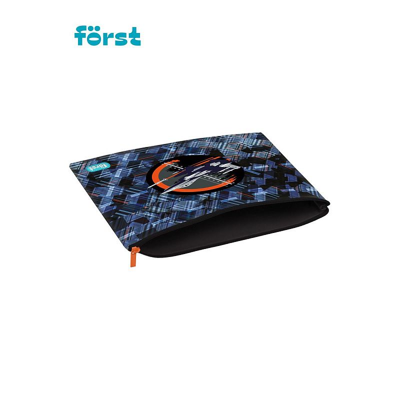 УЦЕНКА - Папка текстильная А5 Först "Orange Plane", 255*205мм, 1 отделение, полиэстер (осн 352128) 