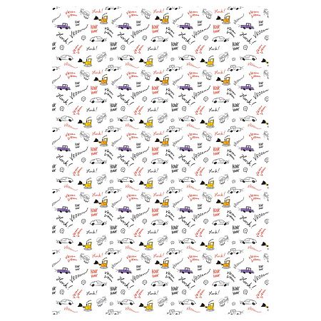Упаковочная бумага глянц. 70*100см, MESHU "Cars", 80 г/м2, ассорти, 5 дизайнов