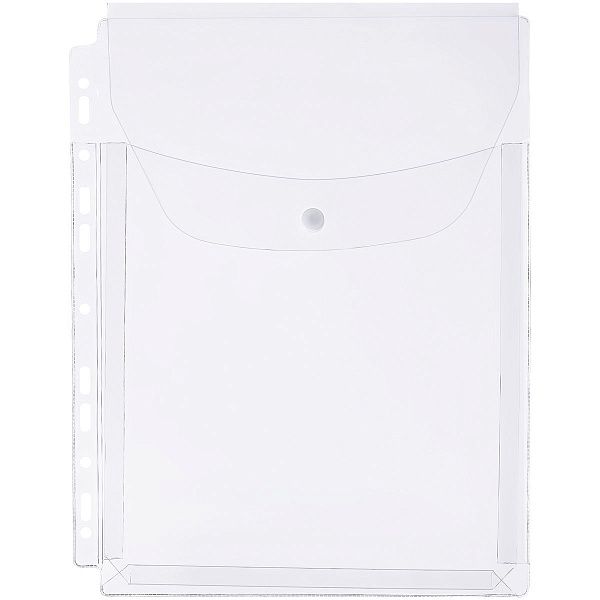 Папка-вкладыш с перфорацией на кнопке OfficeSpace А4, ПВХ, 180мкм, глянцевая, расширяющаяся до 250л.