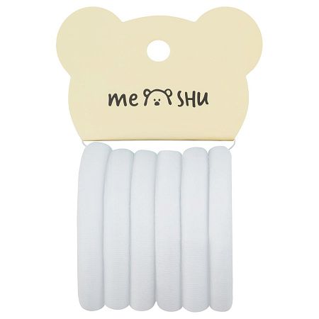 Резинки для волос MESHU "Essence thin", белые, 6шт., европодвес