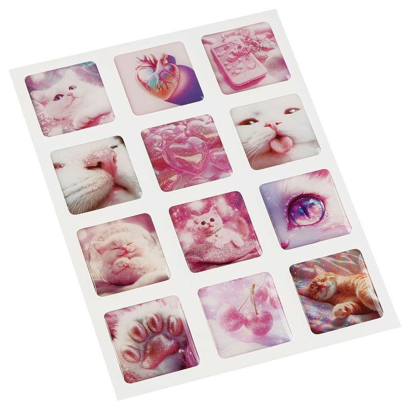 Наклейки гелевые MESHU "Sweet sugar" на телефон, 10,5*14 см., 12 наклеек инд. уп., европодвес