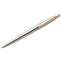 Ручка шариковая Parker "Jotter Stainless Steel GT" синяя, 1,0мм, кнопочн., подарочная упаковка