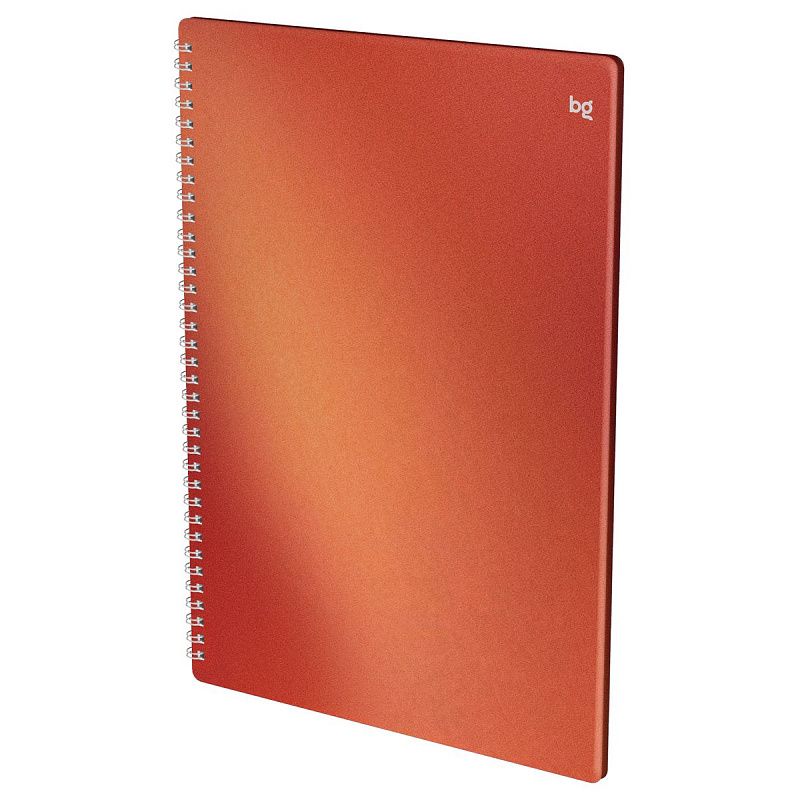 Тетрадь 80л., А4, клетка, на гребне BG "Сияние", пластиковая обложка, оранжевый