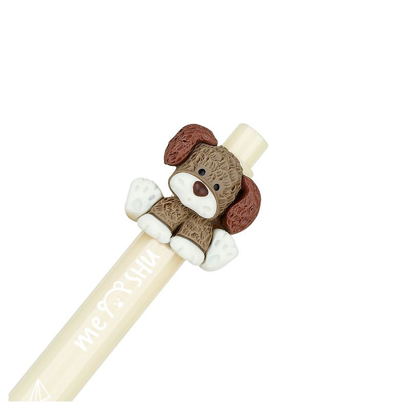 Ручка шариковая автоматическая MESHU "Funny friends" синяя, 0,7мм, корпус ассорти, с топпером 