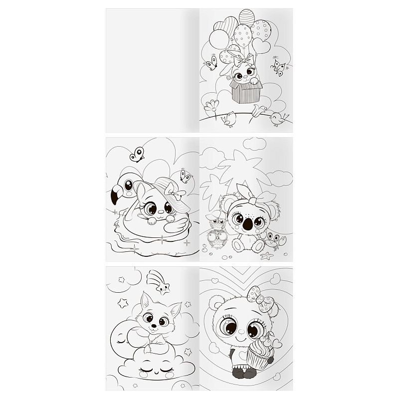 Раскраска  А4,  8 стр. ТРИ СОВЫ "Раскраски для девочек"