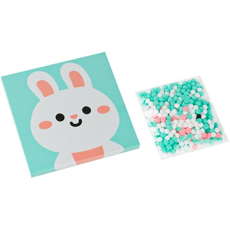 Аппликация помпонами ТРИ СОВЫ "Зайка", 20*20см на подрамнике, картонная коробка