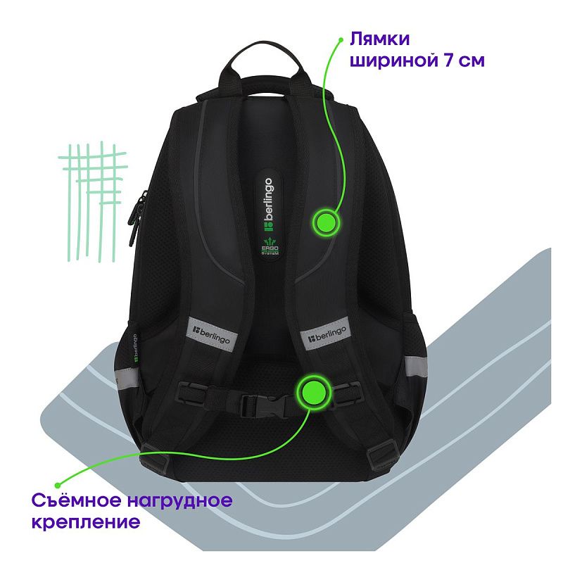 Рюкзак Berlingo Comfort "Cats" 38*27*18см, 3 отделения, 2 кармана, эргономичная спинка 