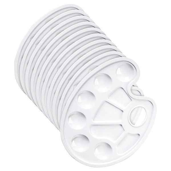 Палитра художника Гамма, 10 ячеек, пластик, 10 шт., белая