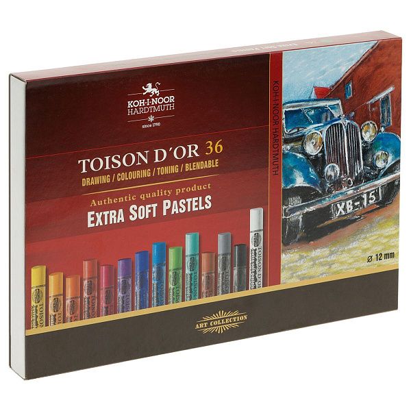 Пастель художественная Koh-I-Noor "Toison D`or Extra Soft 8555", 36 цветов, картон. упаковка
