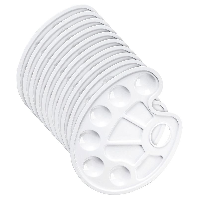 Палитра художника Гамма, 10 ячеек, пластик, 10 шт., белая