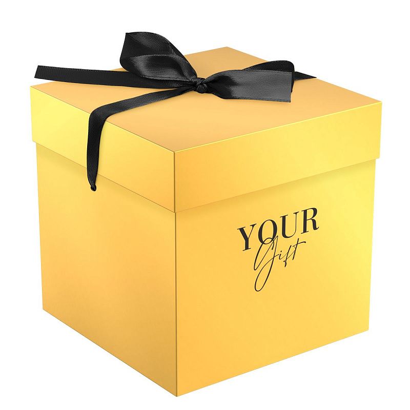 Коробка складная подарочная MESHU "Золотая", (15*15*15см), с лентой