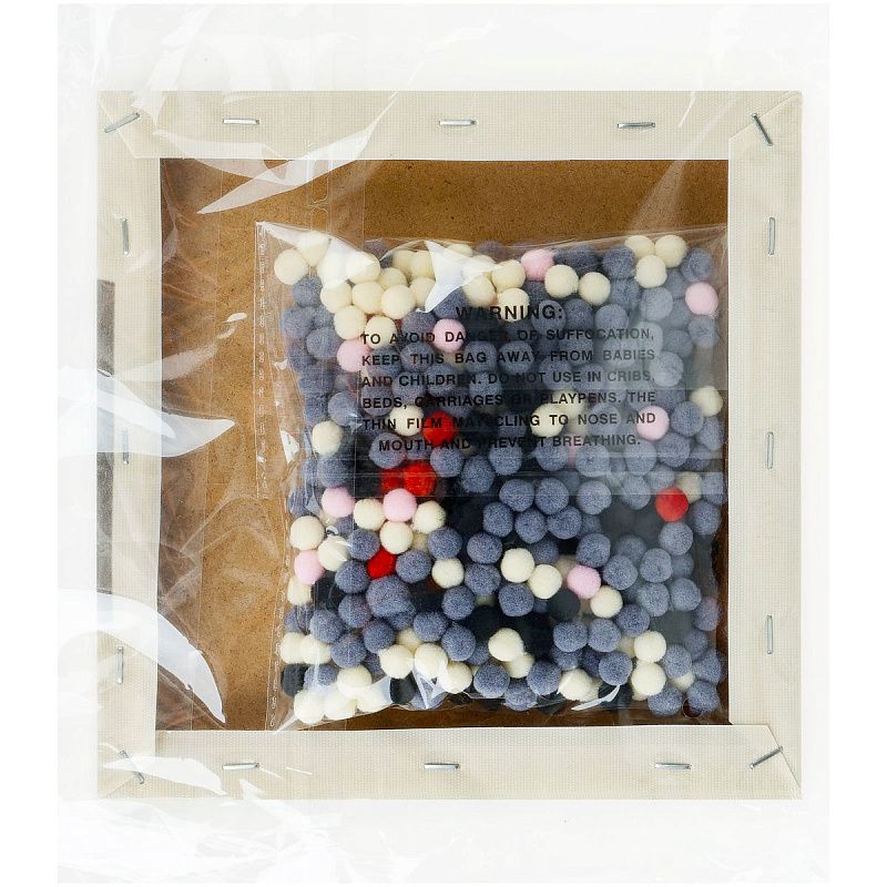 Аппликация помпонами ТРИ СОВЫ "Котик", 20*20см на подрамнике, картонная коробка