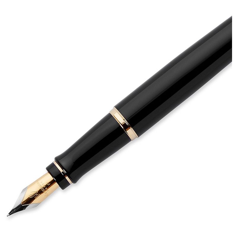 Ручка перьевая Waterman "Expert Black Lacquer GT" синяя, 0,8мм, подарочная упаковка 