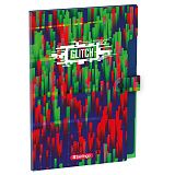 Папка 5 отделений Berlingo "Glitch", А4, 600мкм, на кнопке, с рисунком