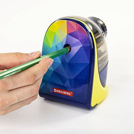 Точилка механическая BRAUBERG "MULTICOLOR", корпус с печатью, 228489 