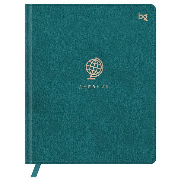 Дневник 1-11 кл. 48л. (твердый) BG "Глобус. Синий", иск. кожа, тиснение фольгой, ляссе