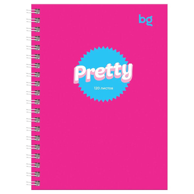 Записная книжка А6 120л., на гребне BG "Стиль Барби", матовая ламинация, выб. лак, твердая обложка