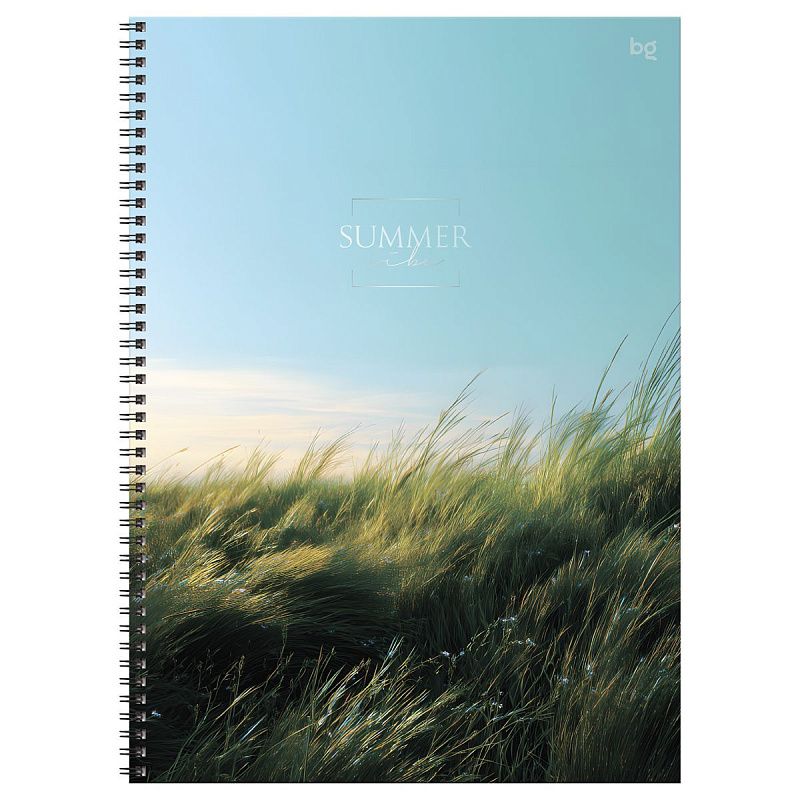 Тетрадь 160л., А4 клетка на гребне BG "Summer vibe", глянцевая ламинация, тиснение фольгой, твердая обложка