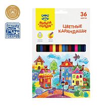 Карандаши цветные Мульти-Пульти "Невероятные приключения", 36цв., заточен., картон, европодвес