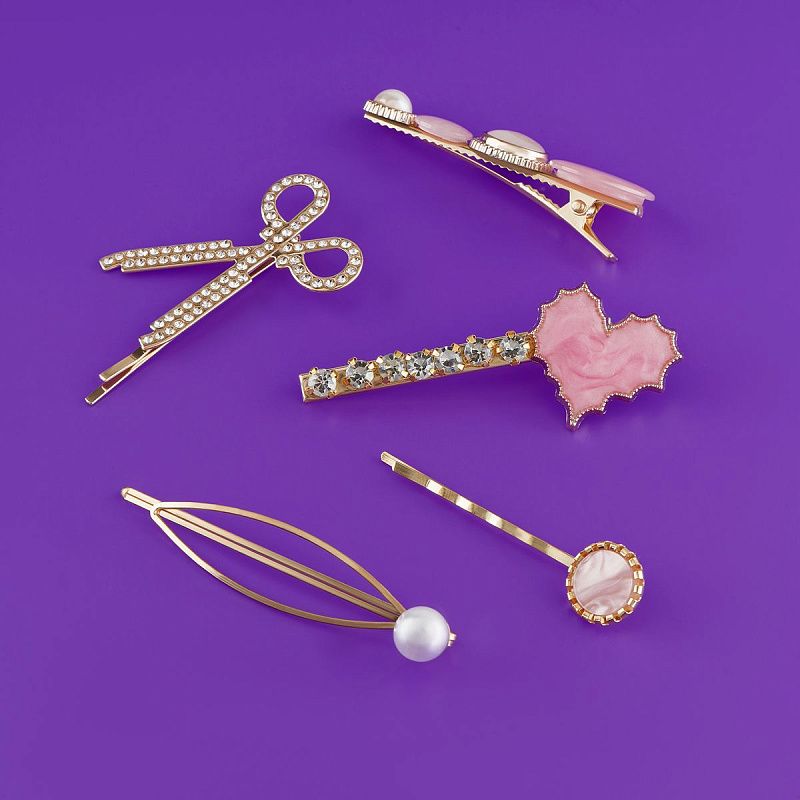 Заколки для волос MESHU, золотистые, 5шт., европодвес